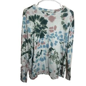 Sonoma T-Shirt Women's XL Tie Dye Long Sleeve Round Neck Everyday Tee
